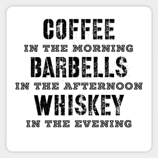 Funny Coffee Barbells and Whiskey Quote Magnet